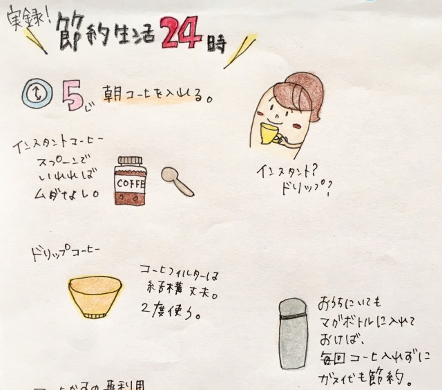 節約アイデア【節約生活24時】朝コーヒーを入れる時の節約